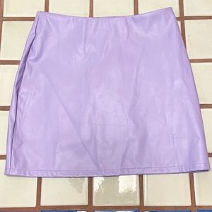 Purple Faux Leather Skirt